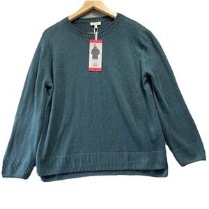 Ella Moss Womens Knit Pullover Sweater Medium Green Academia Christmas NWT